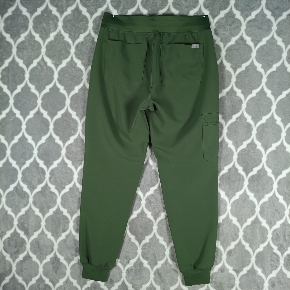 FIGS Zamora Jogger Scrub Pants Women XS Green Olive Cuffed Cargo Stretch - Picture 3 of 11